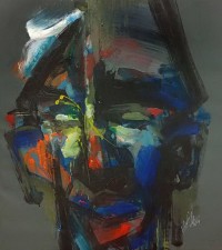 Khalid Khan-Kaay, 21 x 25 Inch, Acrylic on Canvas, Figurative Painting, AC-KHKN-078